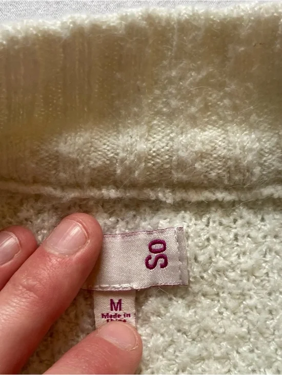 Cream Striped Women's Knit Sweater - Picture 3 of 3